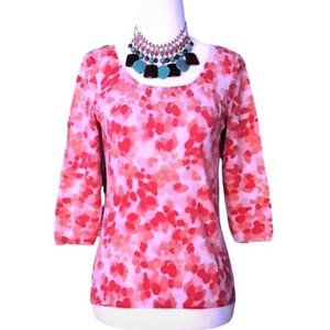 ANN TAYLOR silk sweater sz M, abstract floral knit